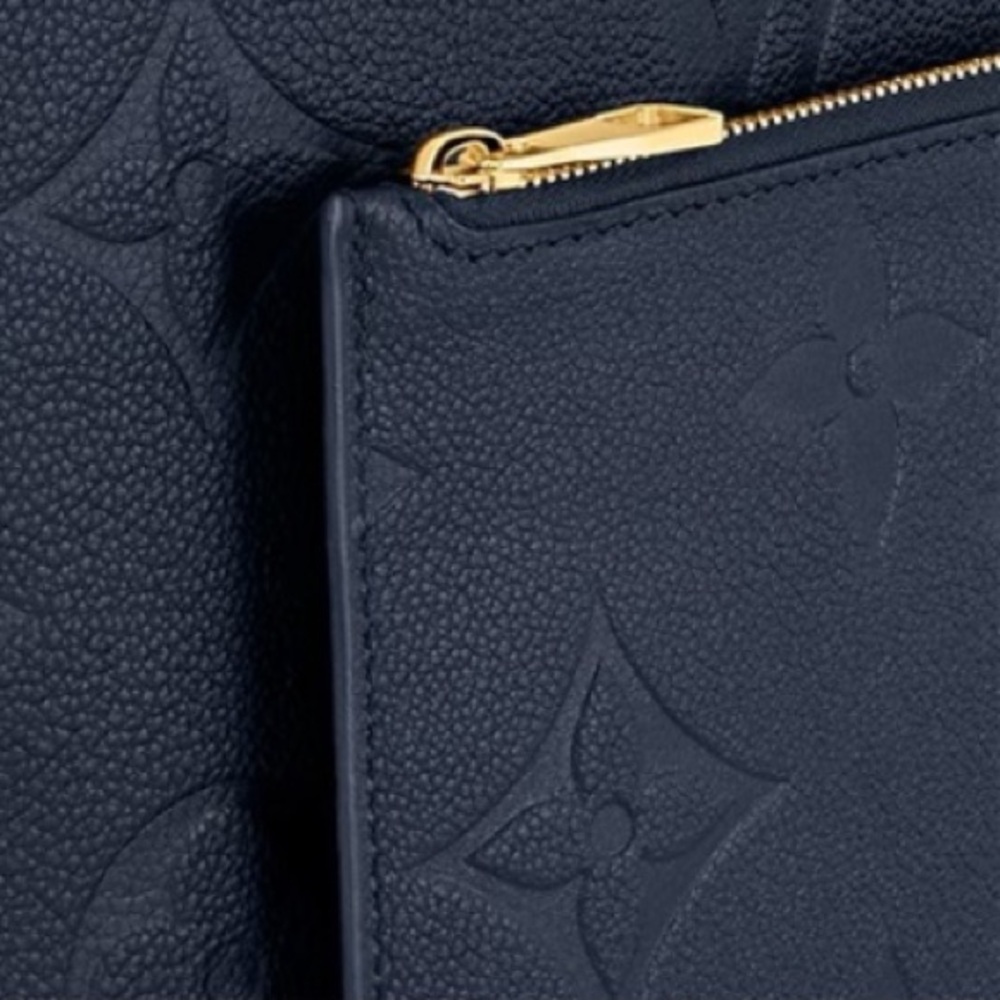 NEW Louis Vuitton Neverfull POCHETTE Navy embossed Monogram Empreinte leather - Picture 13 of 16